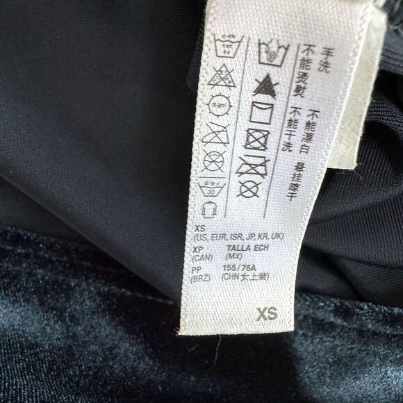 American Apparel 90s Green Velvet Open Back Skater Dress XS Witchy Fairy Goth - Picture 8 of 10